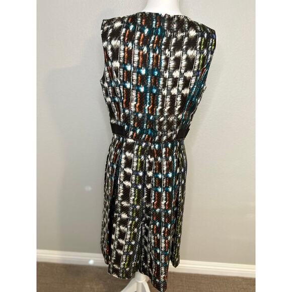 Etcetera sleevless silk and wool blend multi colored pleated dress size 10 - Picture 5 of 11